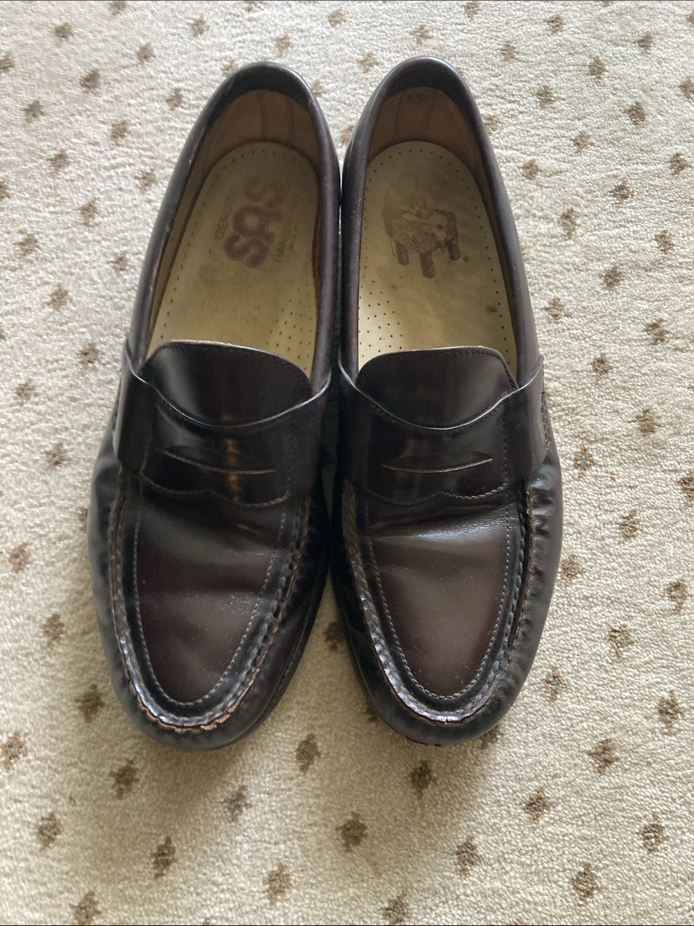 SAS Dark Brown Leather Penny Loafers